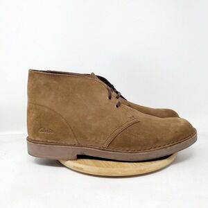 Clarks Desert Boots Mens 12 Brown Suede Chukka Ankle Lace Up Shoes